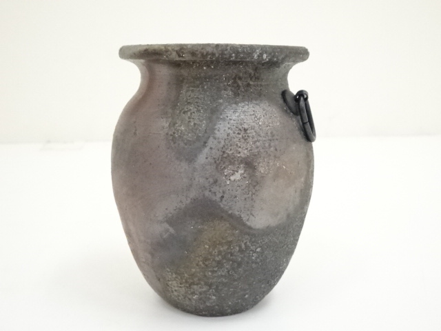 備前焼　古備前　江戸時代　花器　花入　花瓶　茶道具　骨董　アンティーク 道具 ] - 道具 備前焼 紀琇山造 掛花入（共箱） | ネット